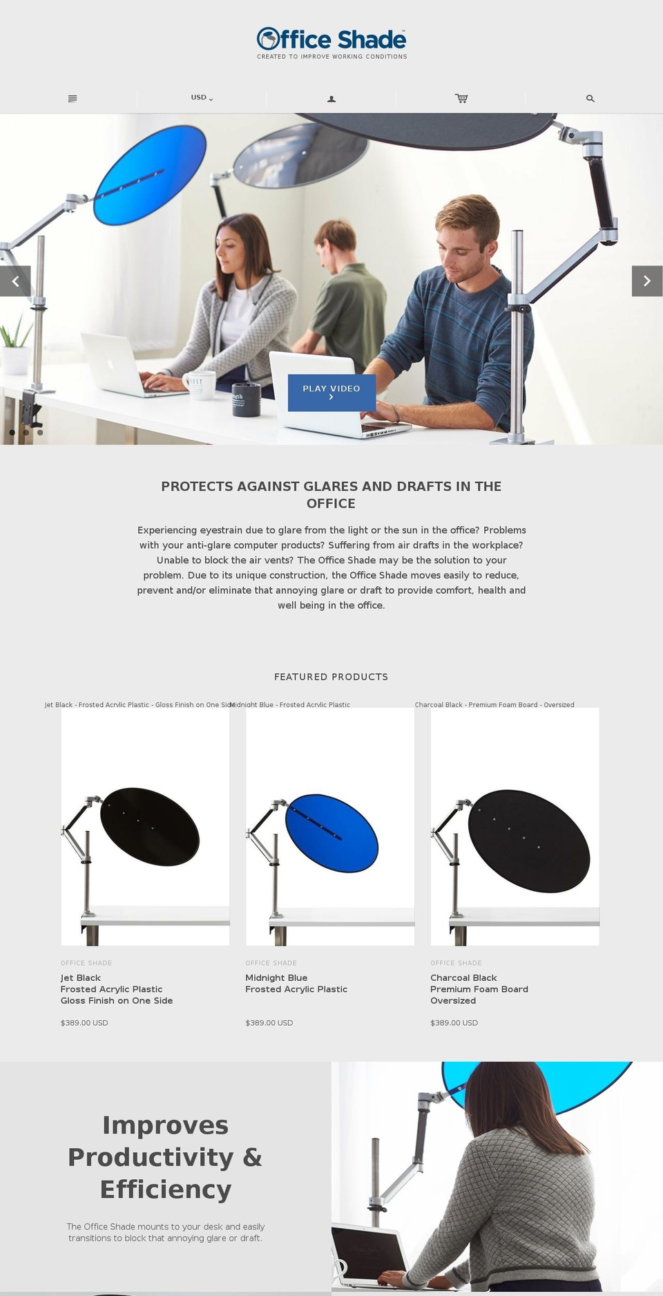 Office Shade Shopify theme site example theofficeshade.net