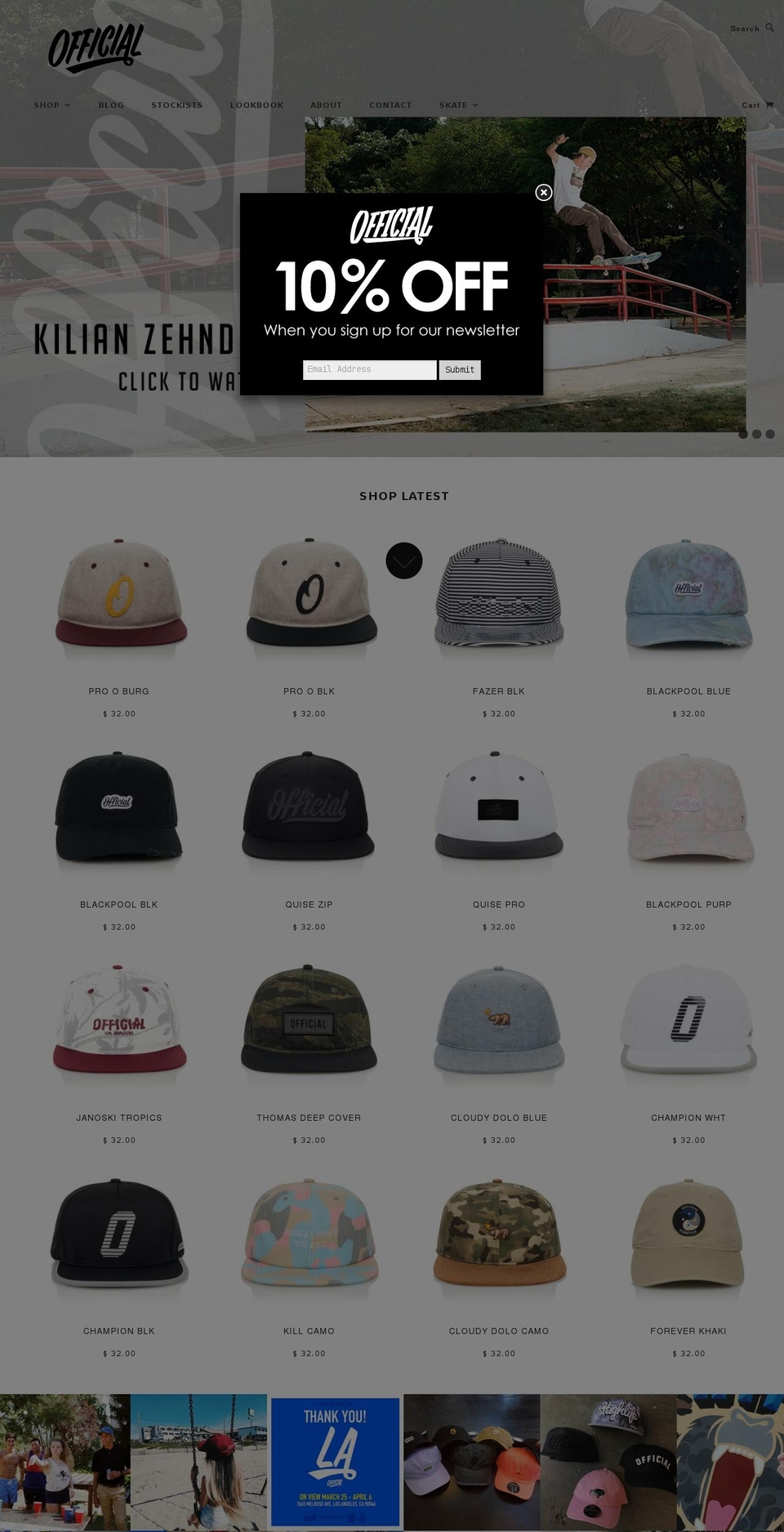 theofficialbrand.com shopify website screenshot