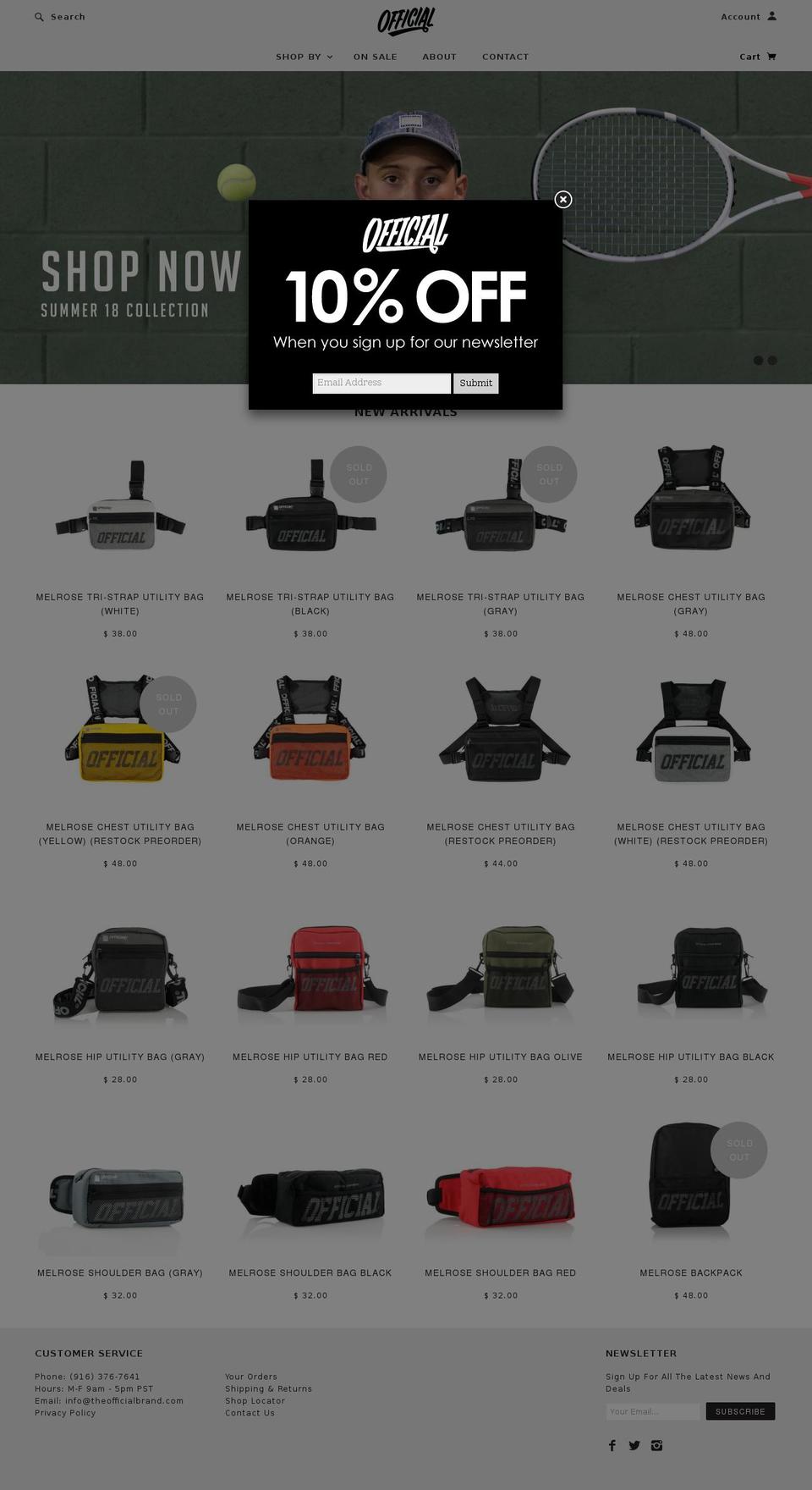 theofficialbrandblog.com — Shopify storefront screenshot