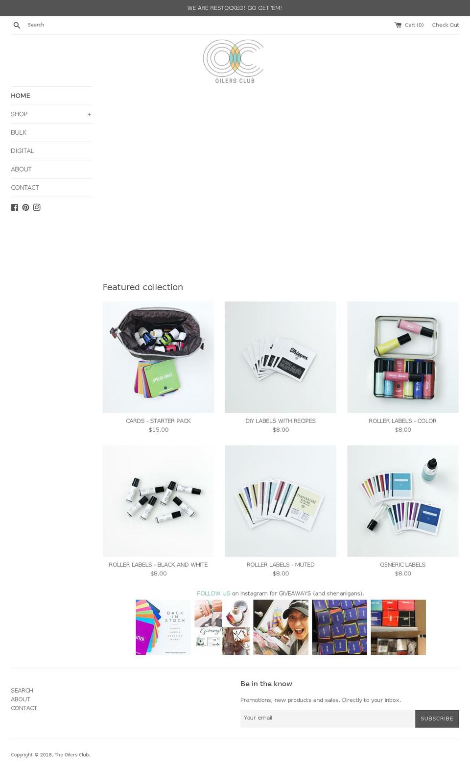 theoilersclub.com — Shopify storefront screenshot