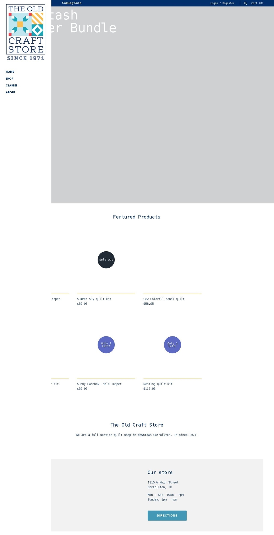 theoldcraftstore.com shopify website screenshot