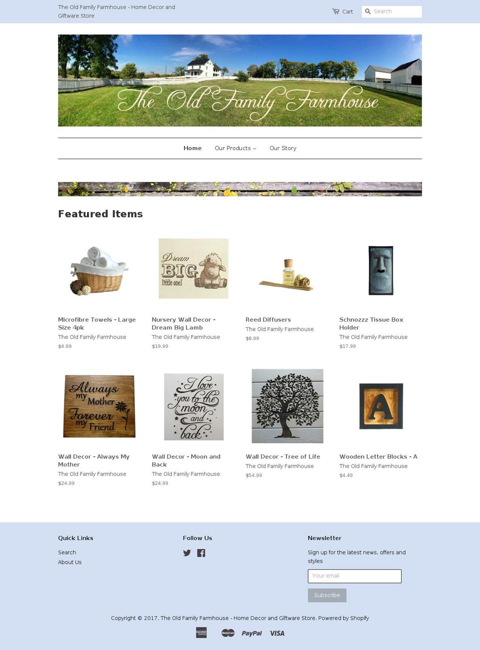 theoldfamilyfarmhouse.com shopify website screenshot