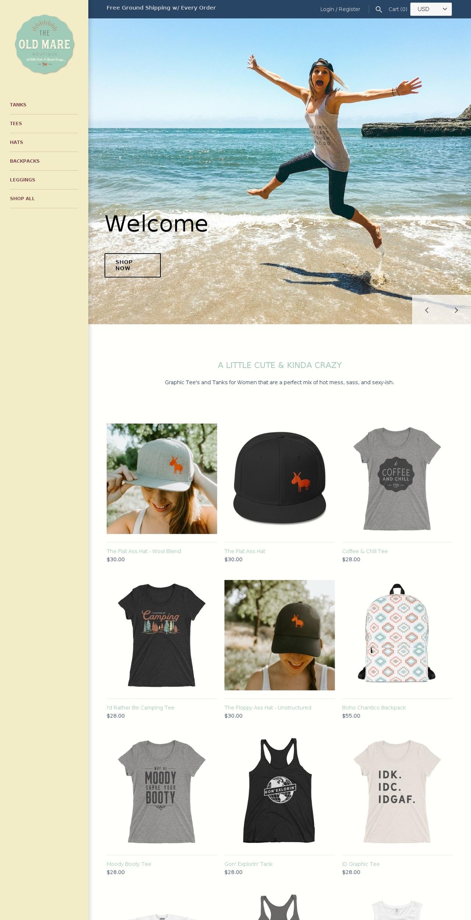 theoldmare.com — Shopify storefront screenshot