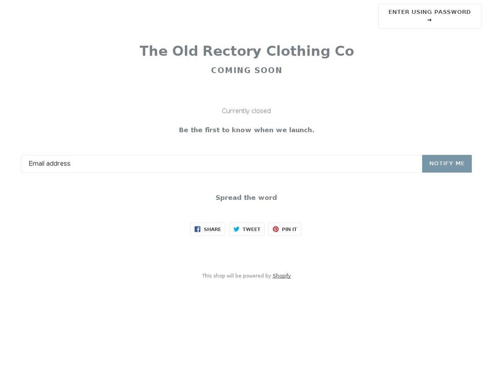 theoldrectoryclothingco.com — Shopify storefront screenshot