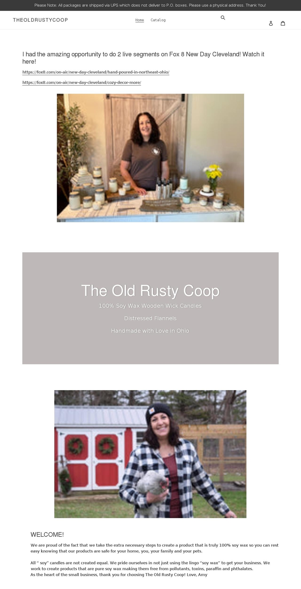 theoldrustycoop.com shopify website screenshot