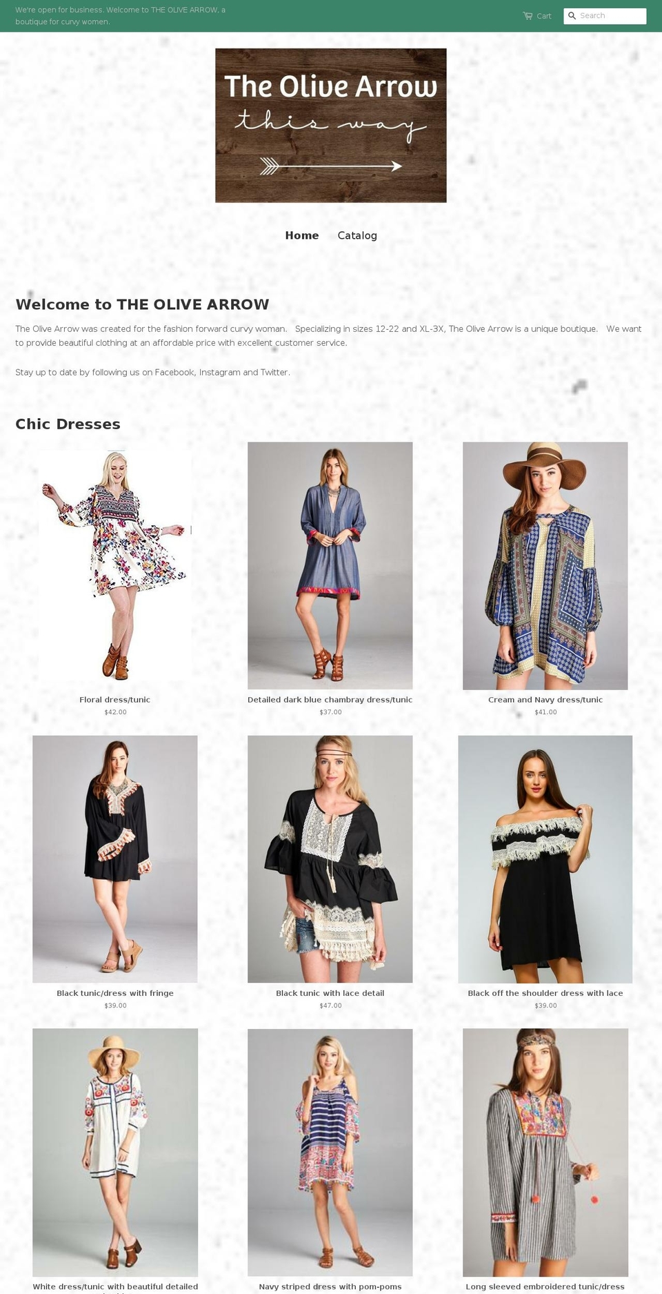 theolivearrow.com — Shopify storefront screenshot