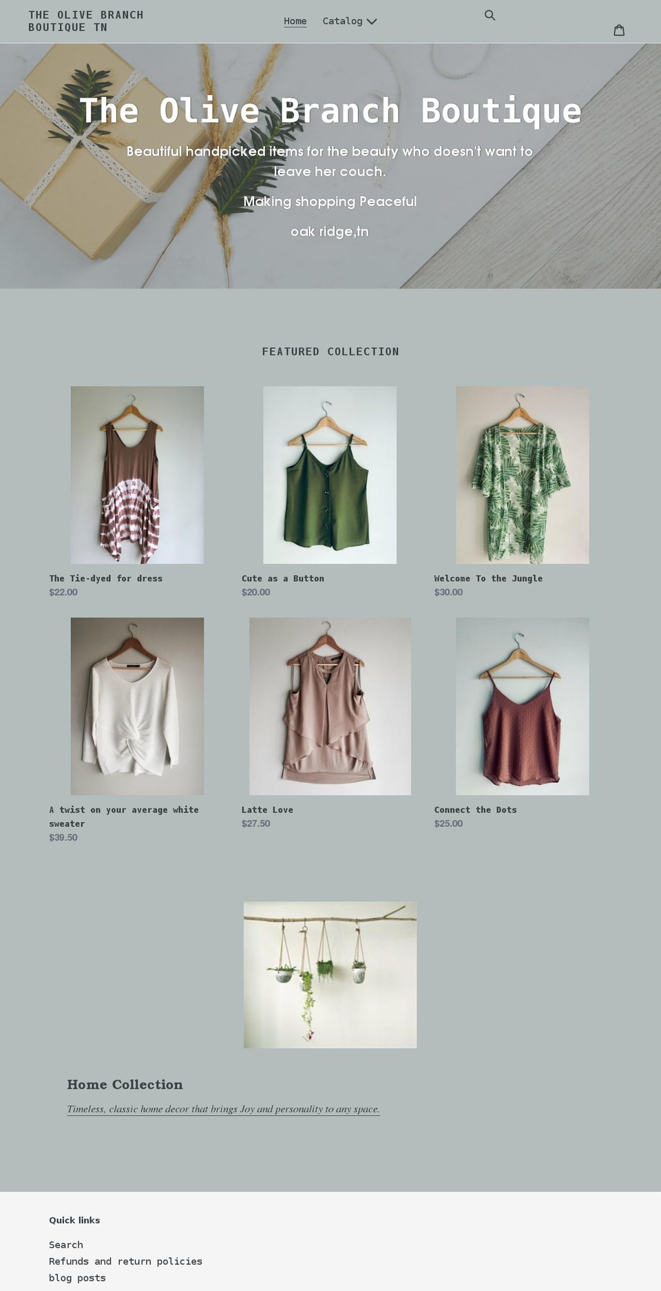theolivebranchboutiquetn.com shopify website screenshot