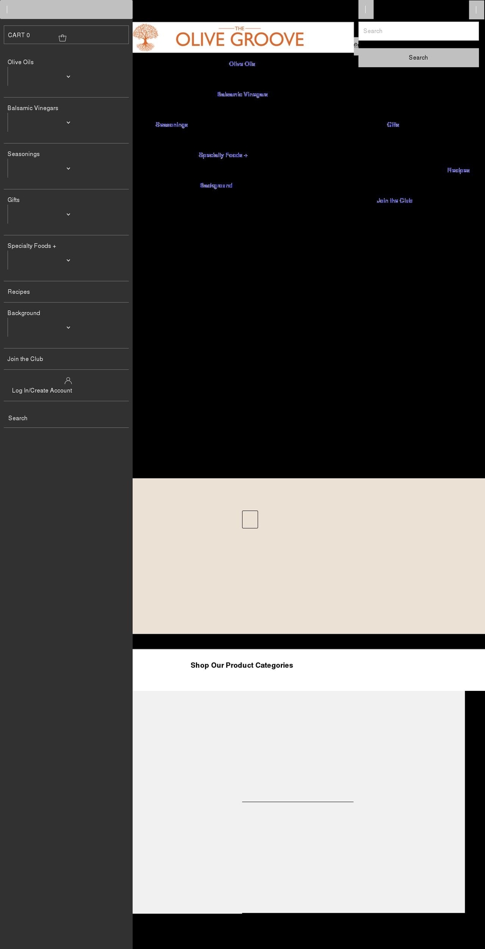 theolivegroove.com shopify website screenshot