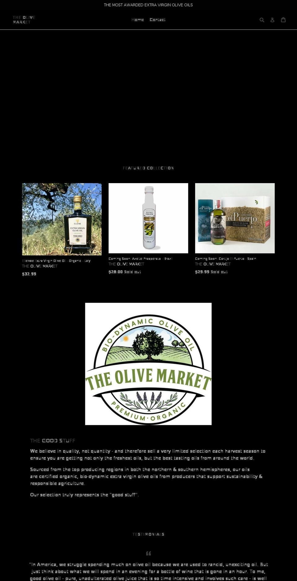 theoliveoilonline.com — Shopify storefront screenshot