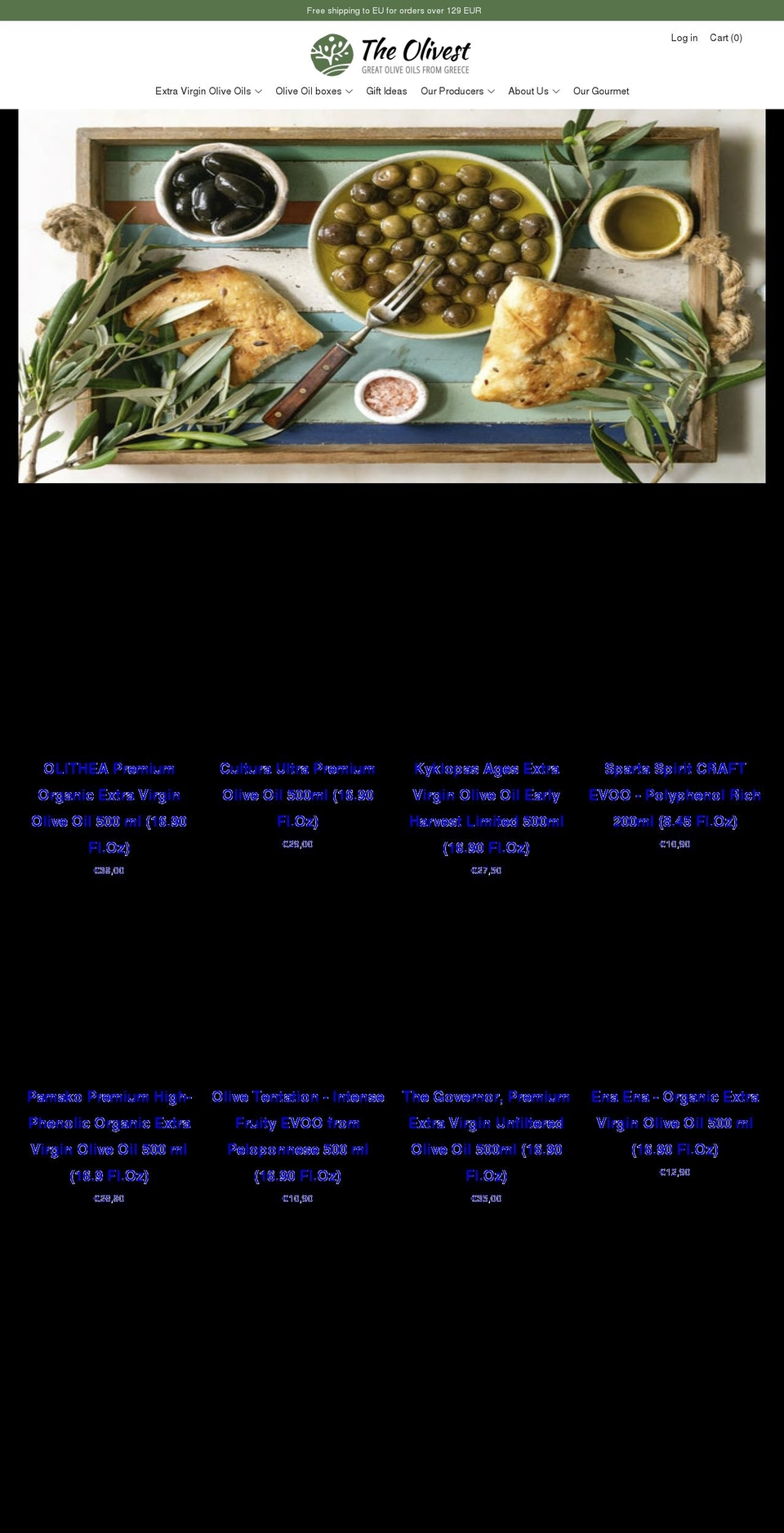 theolivest.com shopify website screenshot