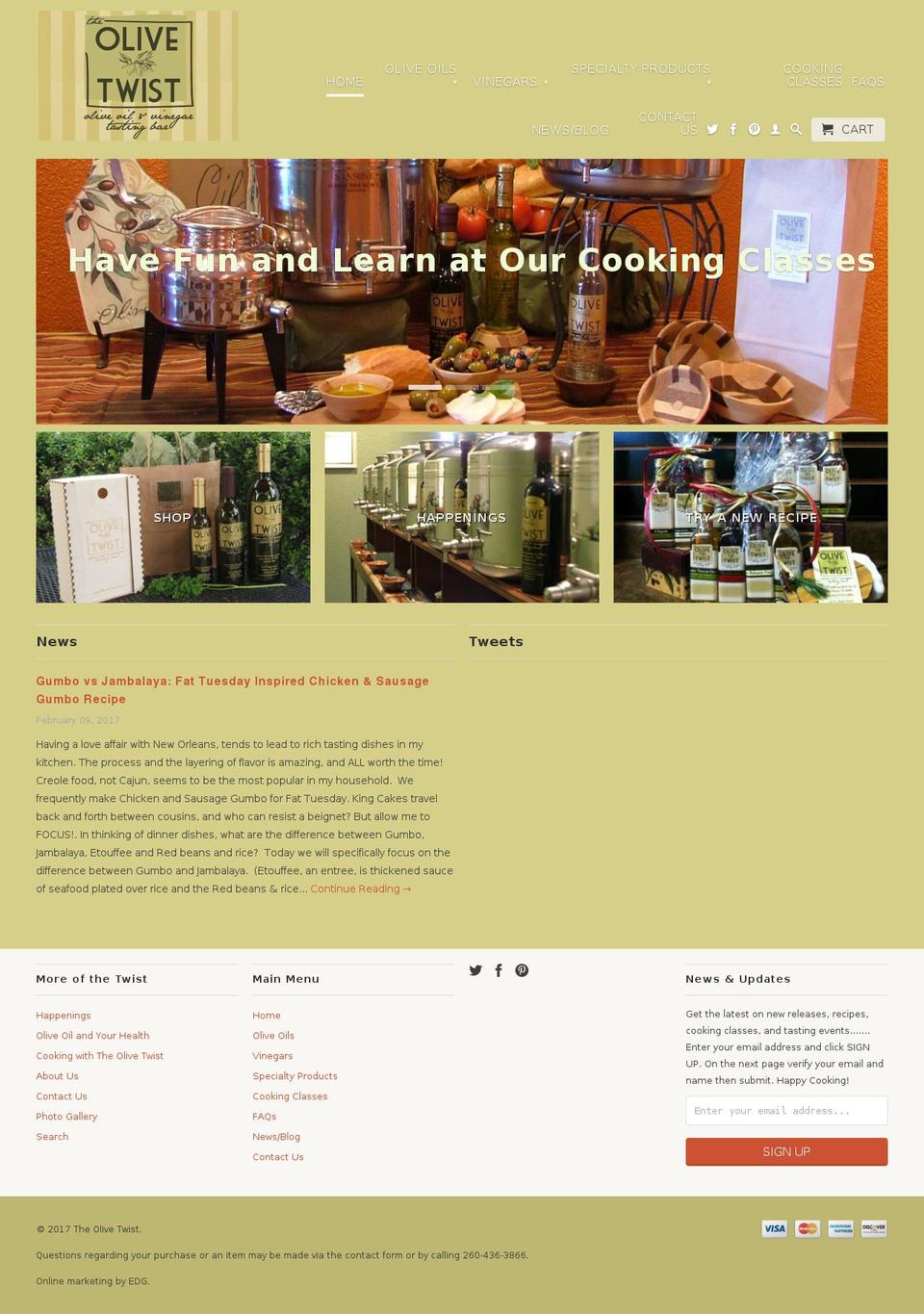 theolivetwist.com shopify website screenshot