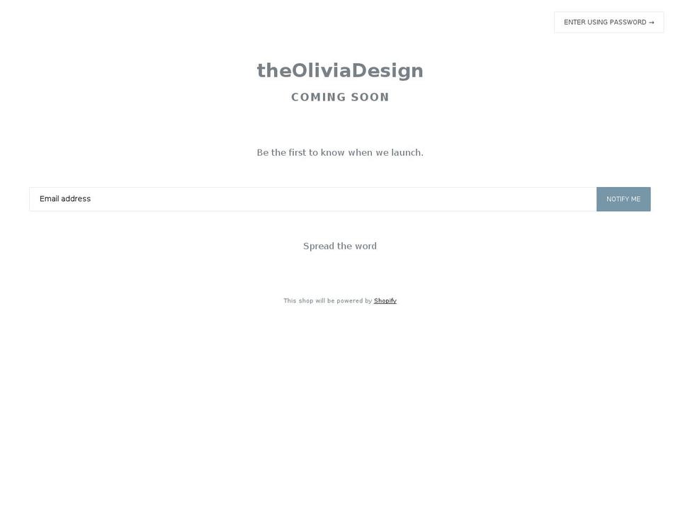 Olivia Shopify theme site example theoliviadesign.com