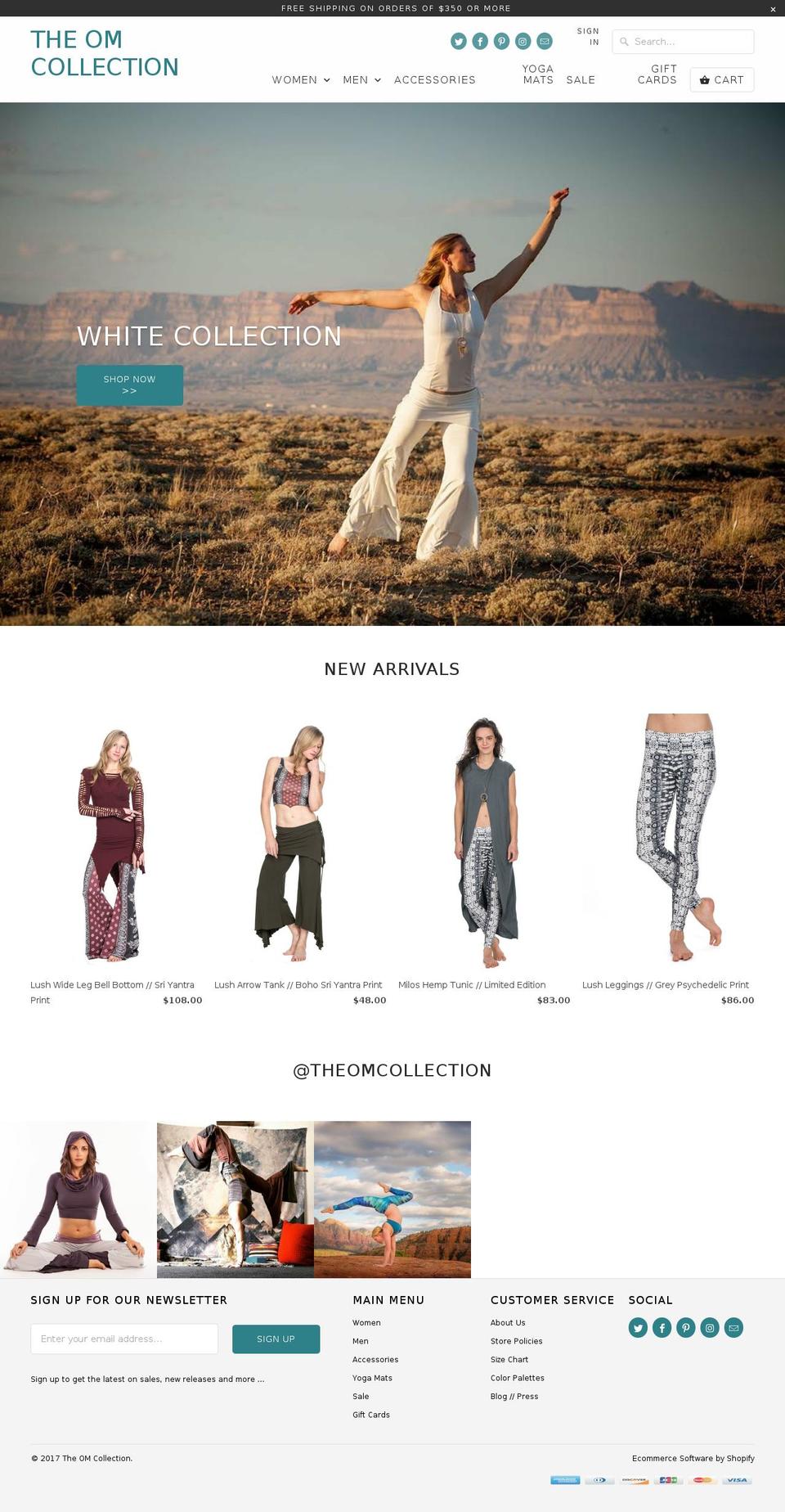 theomcollection.com shopify website screenshot