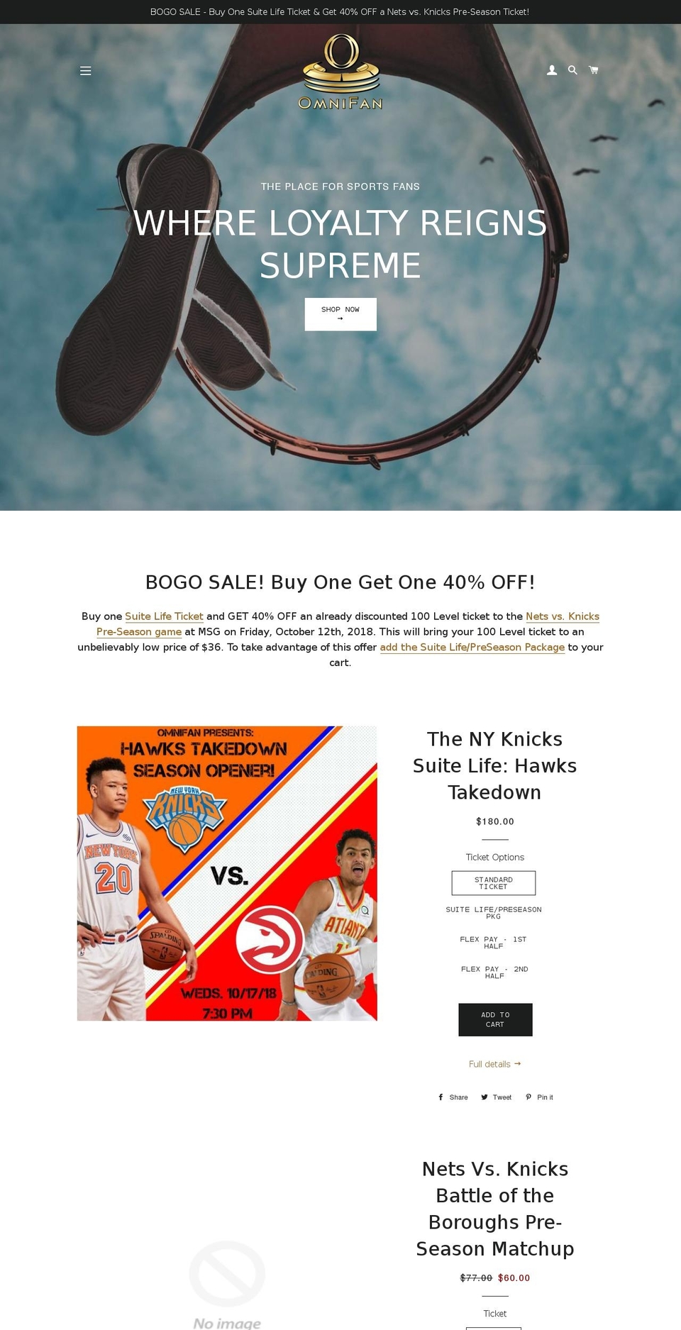 theomnifan.com — Shopify storefront screenshot