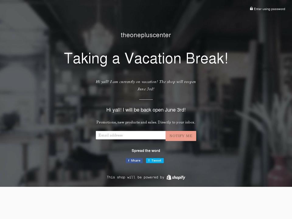 theonepluscenter.com shopify website screenshot