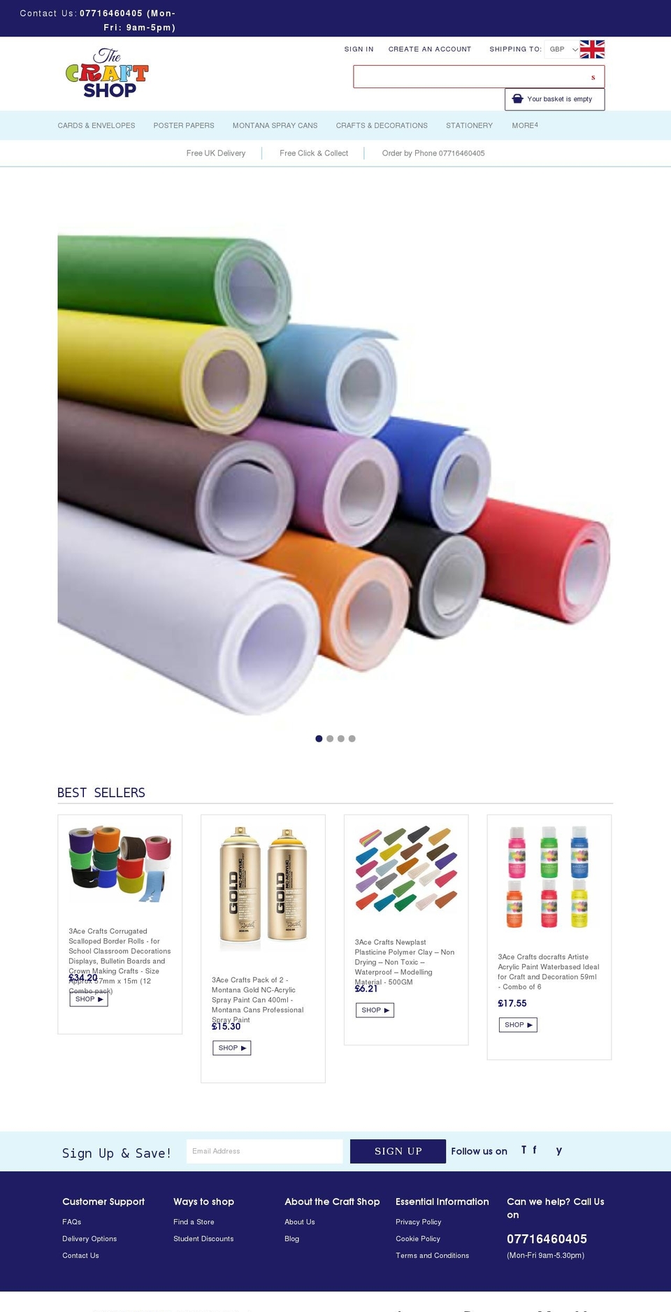 theonlinecraftshop.com shopify website screenshot