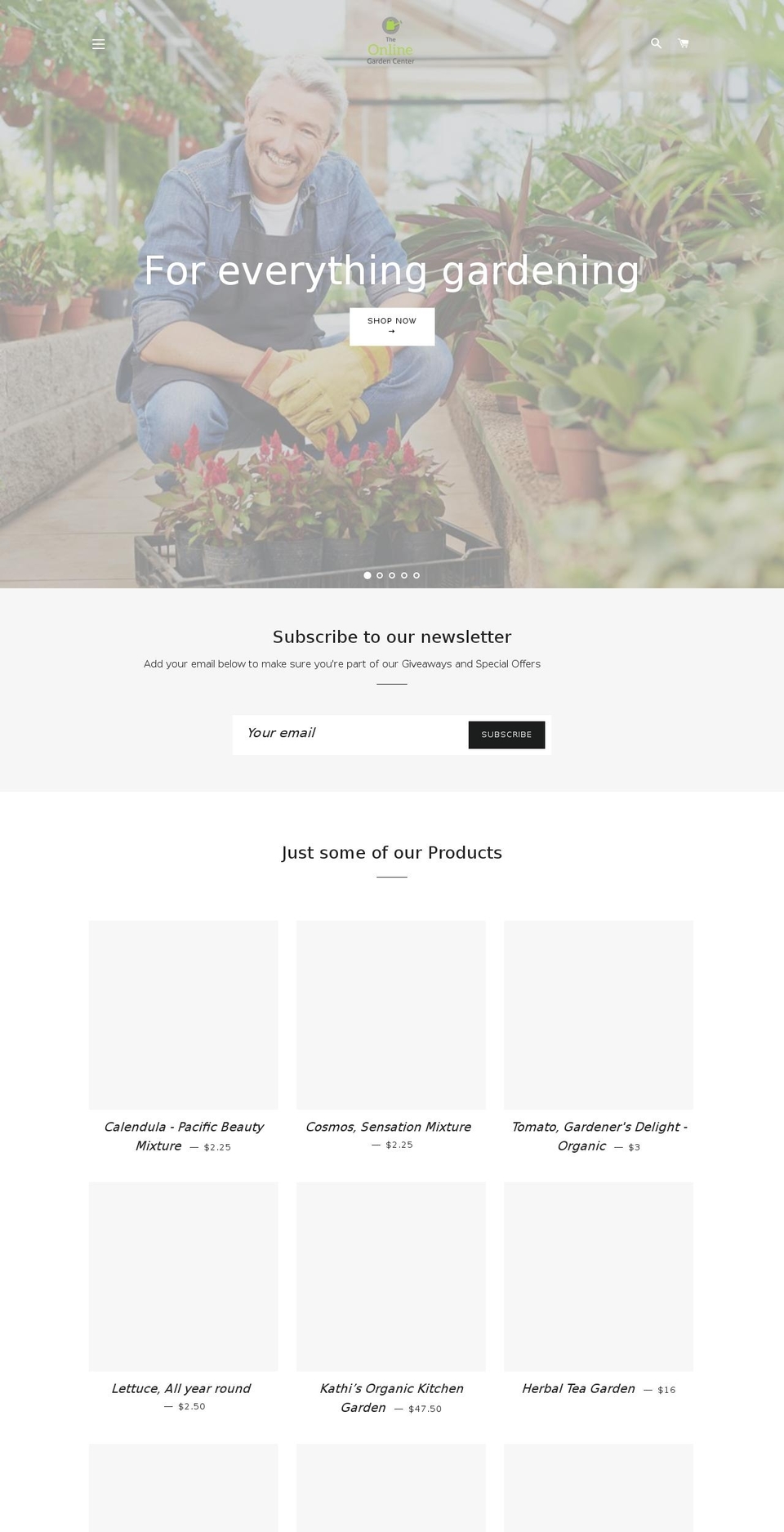theonlinegardencenter.com — Shopify storefront screenshot