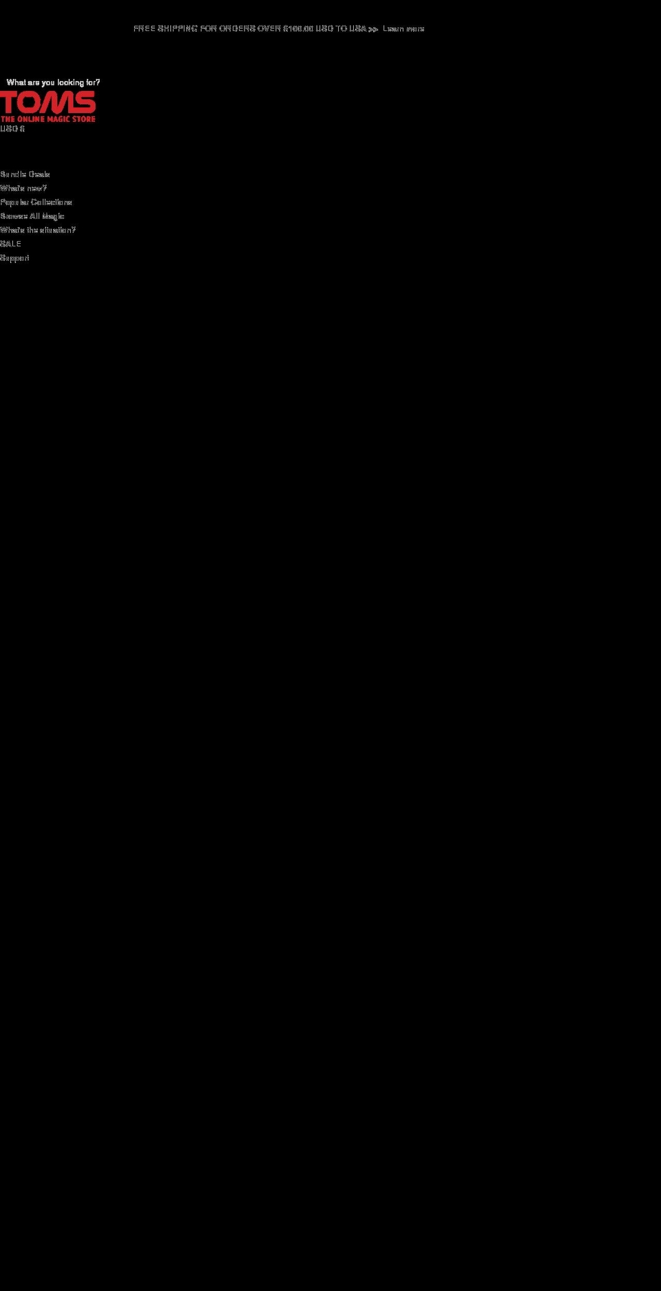theonlinemagicstore.com shopify website screenshot