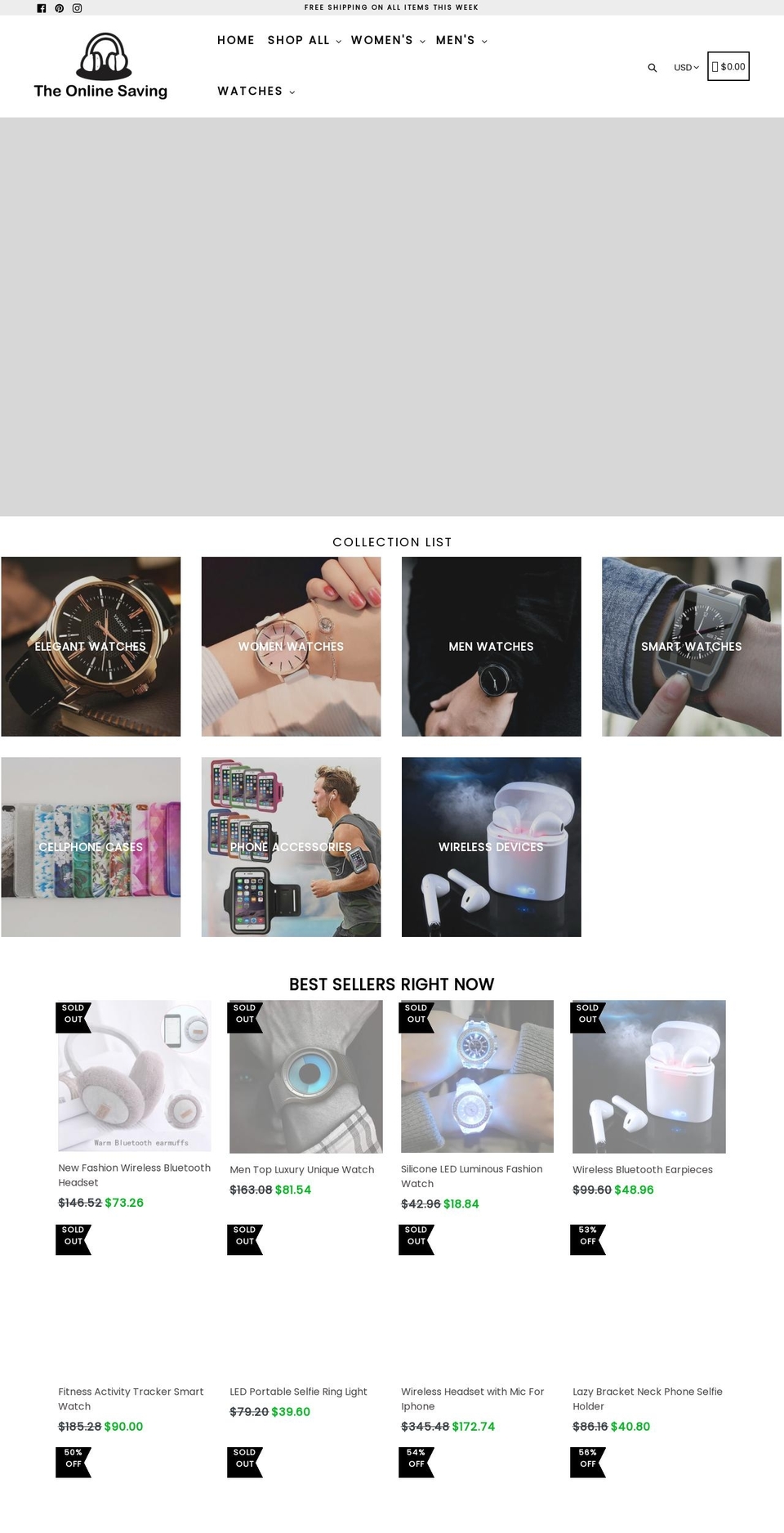 theonlinesaving.com shopify website screenshot
