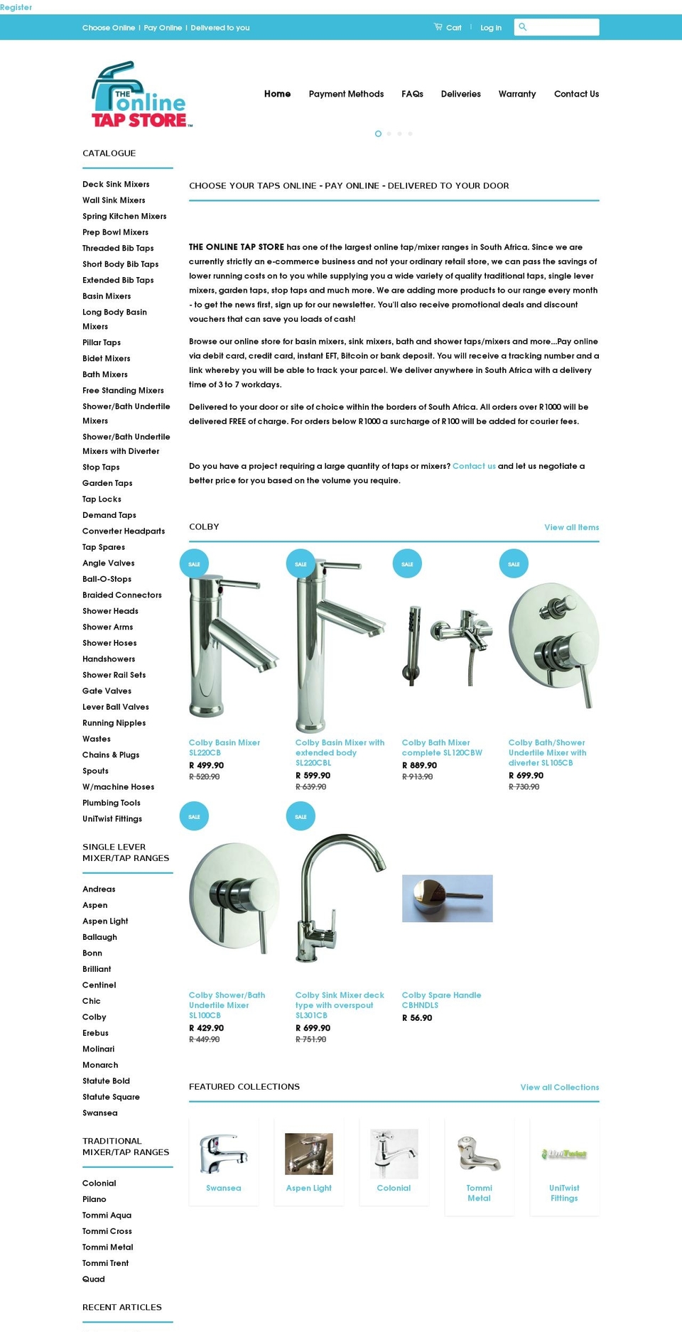 theonlinetapstore.com shopify website screenshot