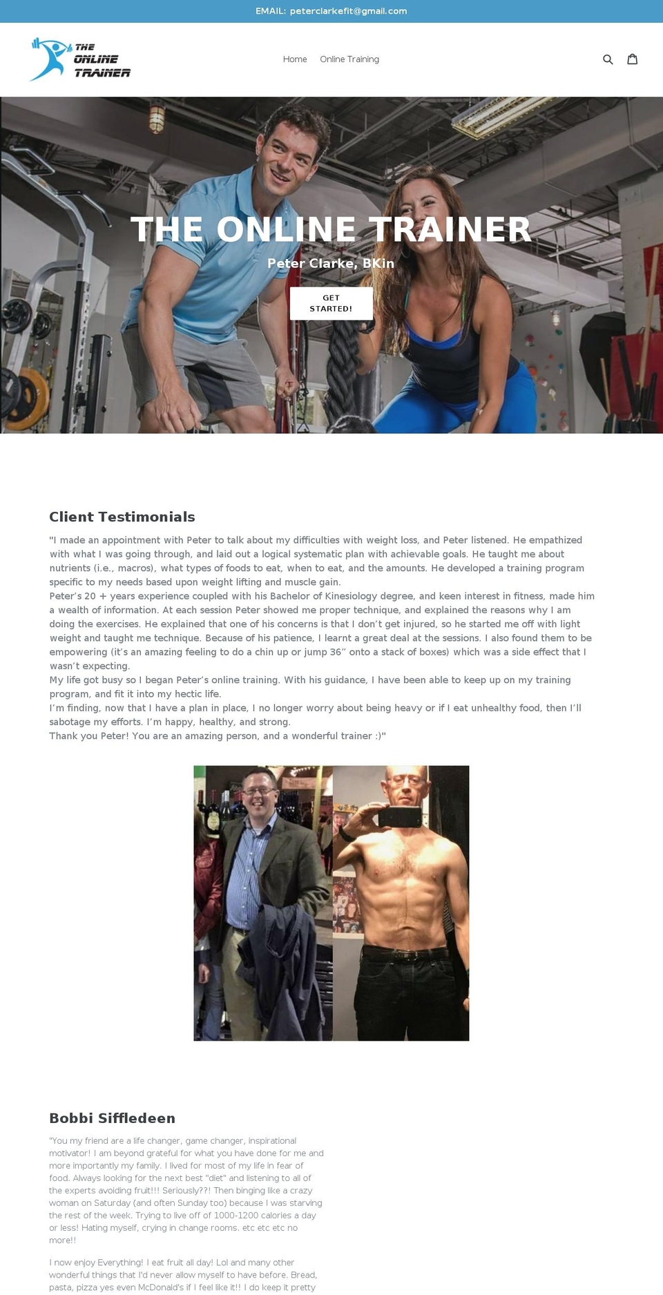 theonlinetrainer.ca shopify website screenshot