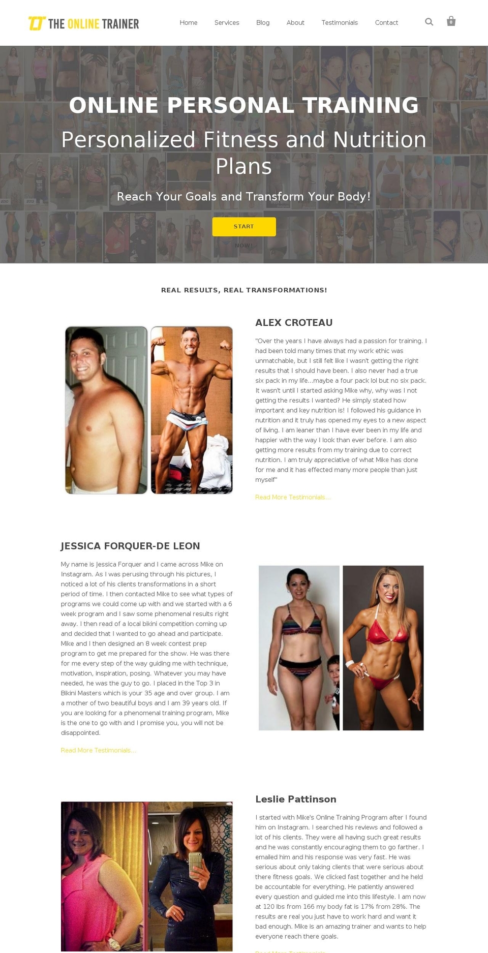 theonlinetrainer.com — Shopify storefront screenshot