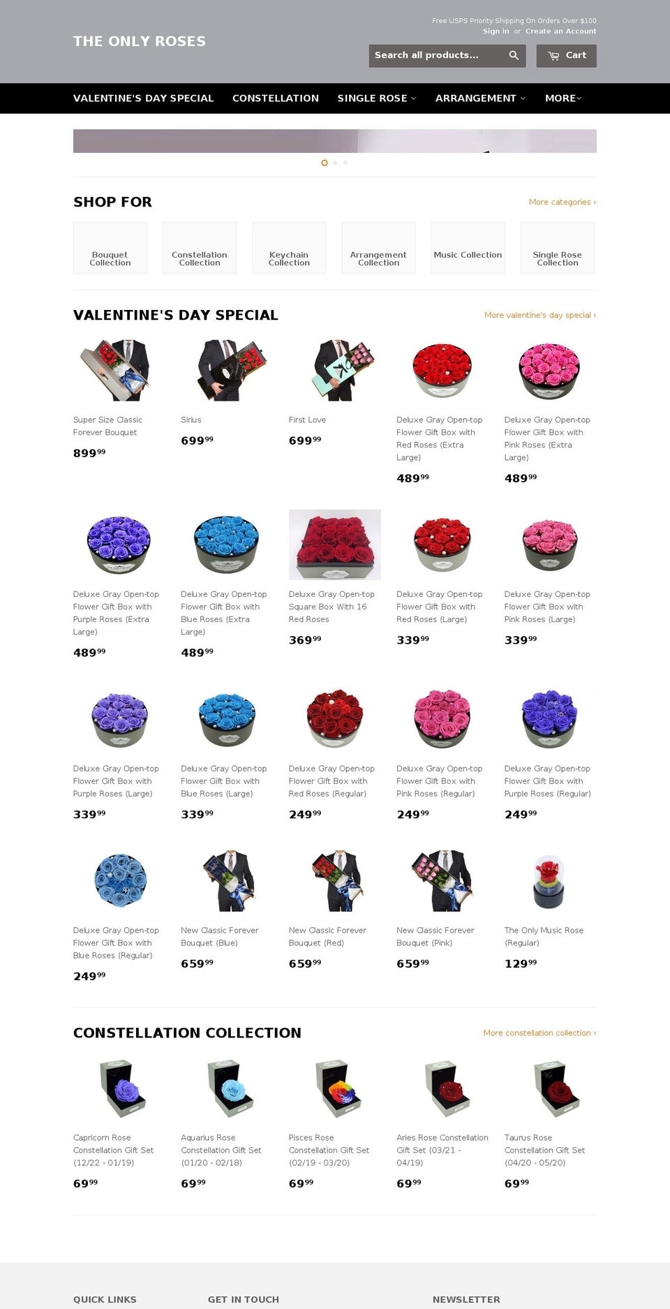 theonlyroses.com shopify website screenshot