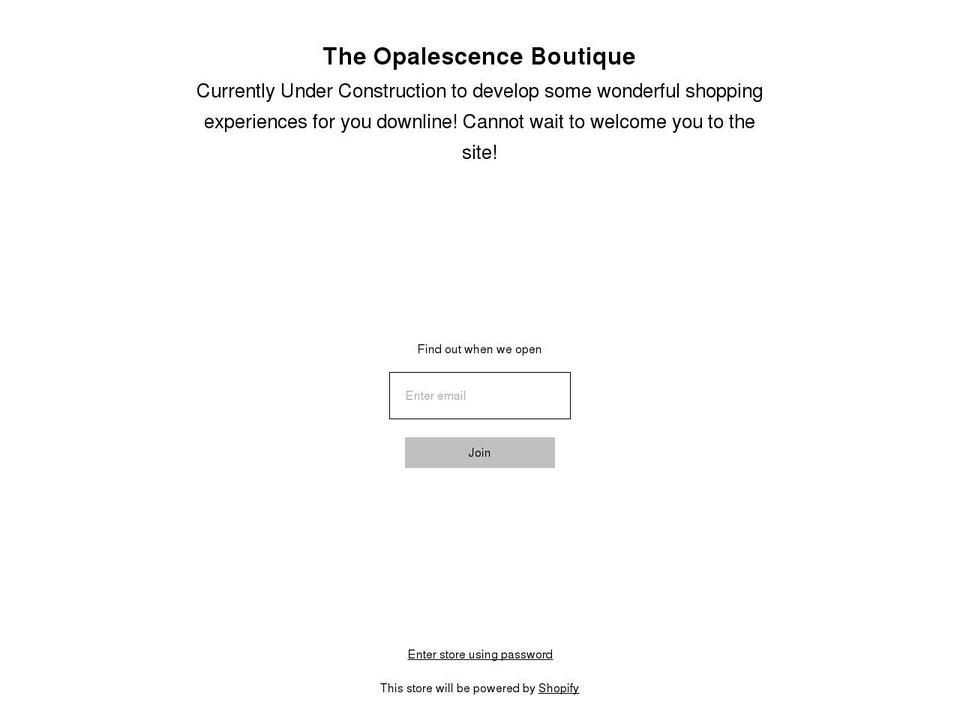 theopalescenceboutique.com shopify website screenshot