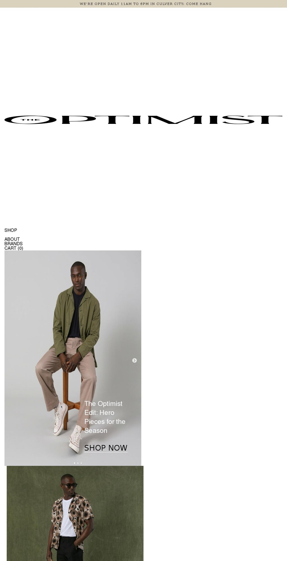 theoptimistla.com shopify website screenshot