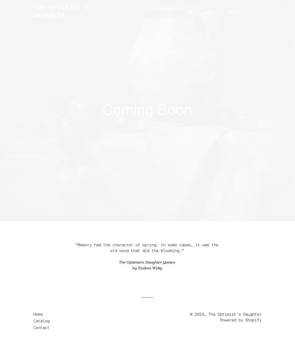 theoptimistsdaughter.com shopify website screenshot
