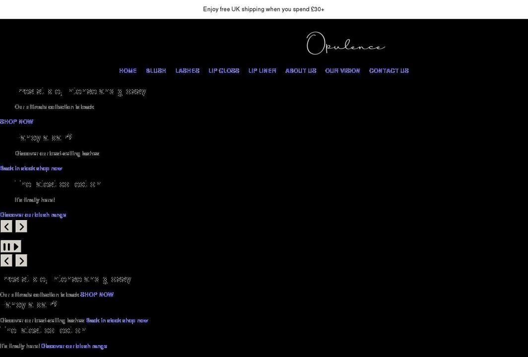 theopulencelondon.co.uk shopify website screenshot