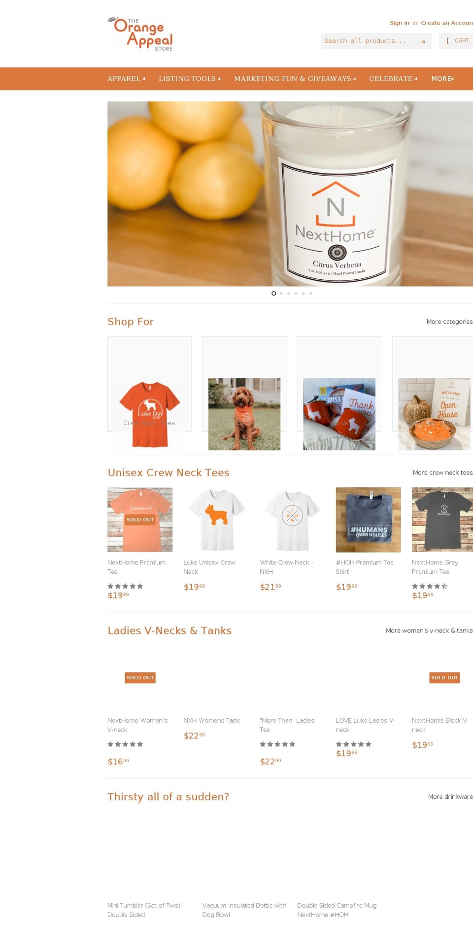 theorangeappealstore.com shopify website screenshot