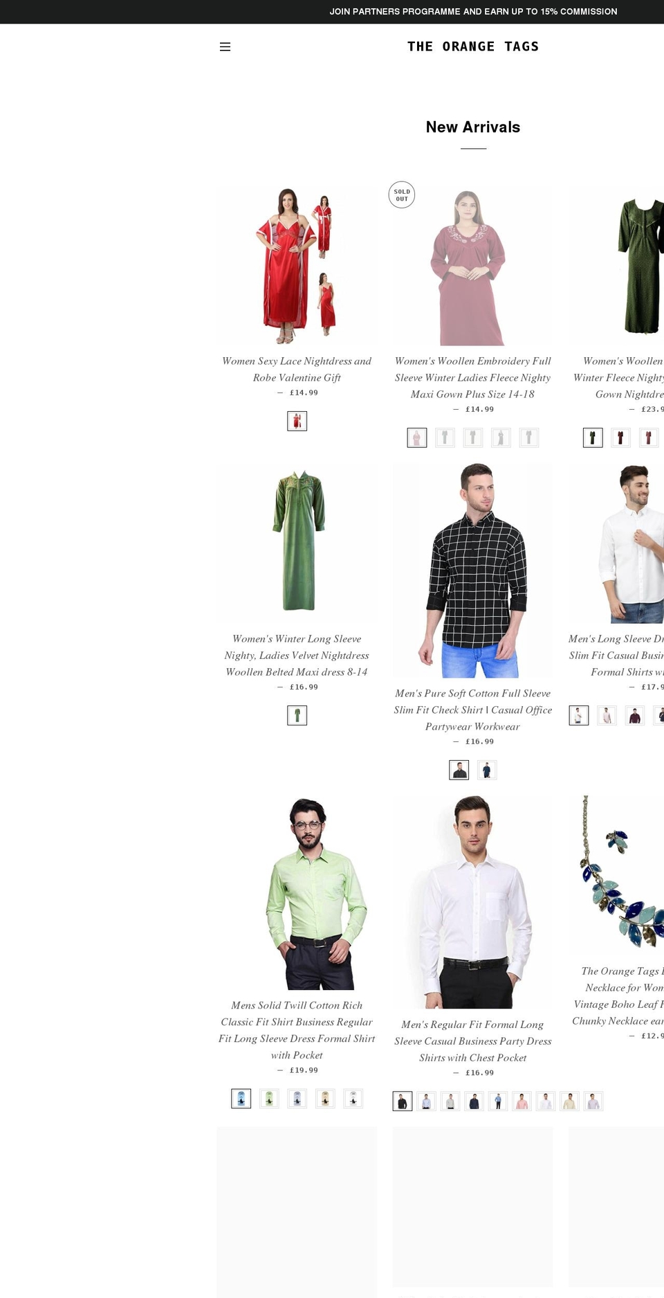 theorangetags.co.uk shopify website screenshot