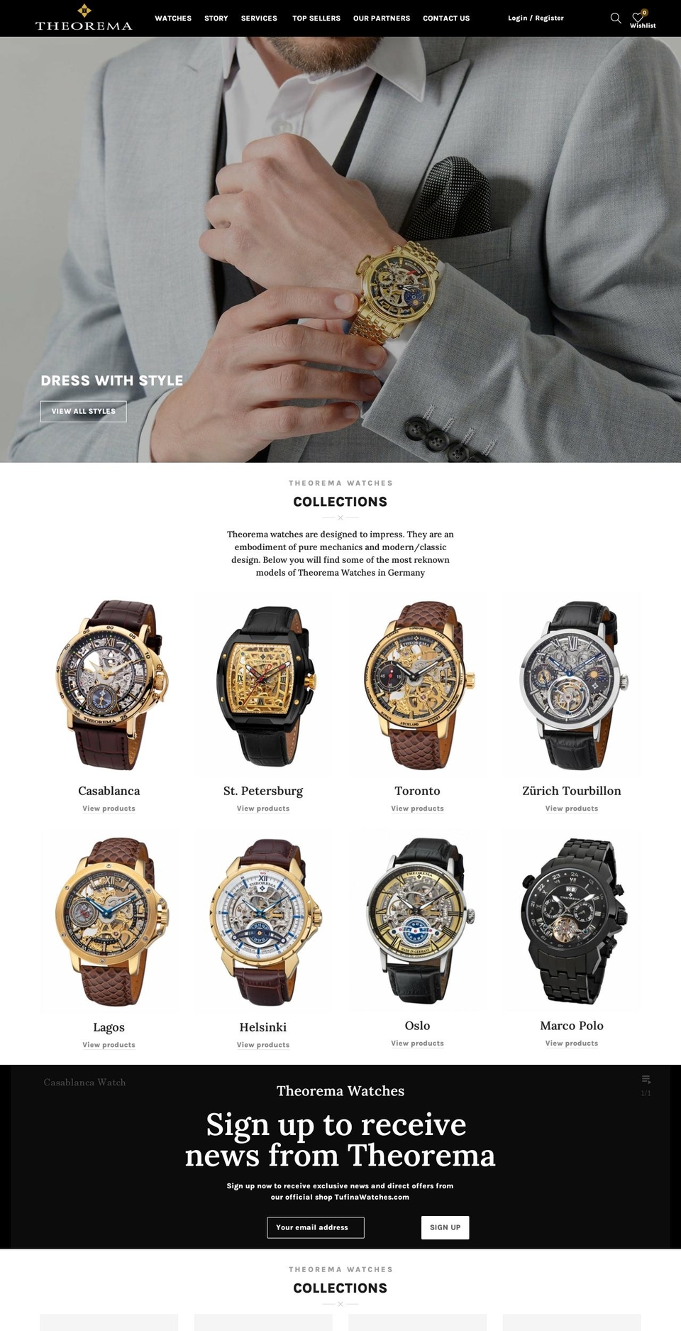 theoremawatches.com — Shopify storefront screenshot