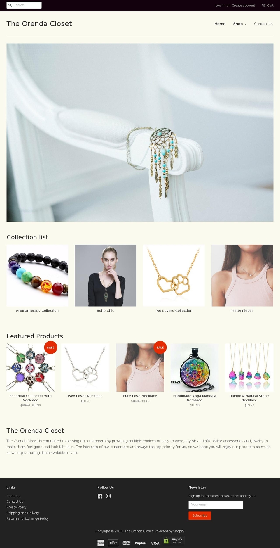 theorendacloset.com — Shopify storefront screenshot