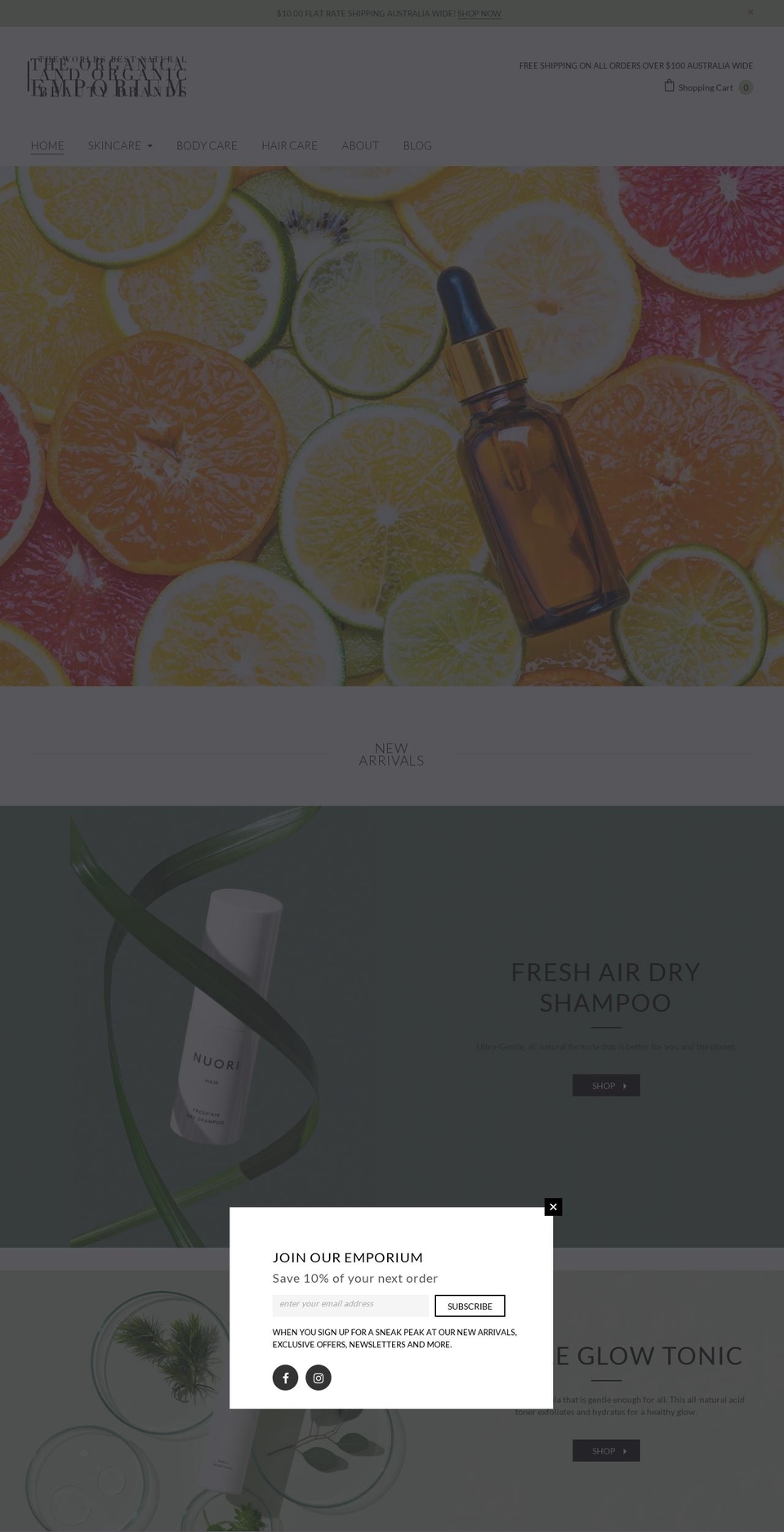 theorganicaemporium.com.au shopify website screenshot