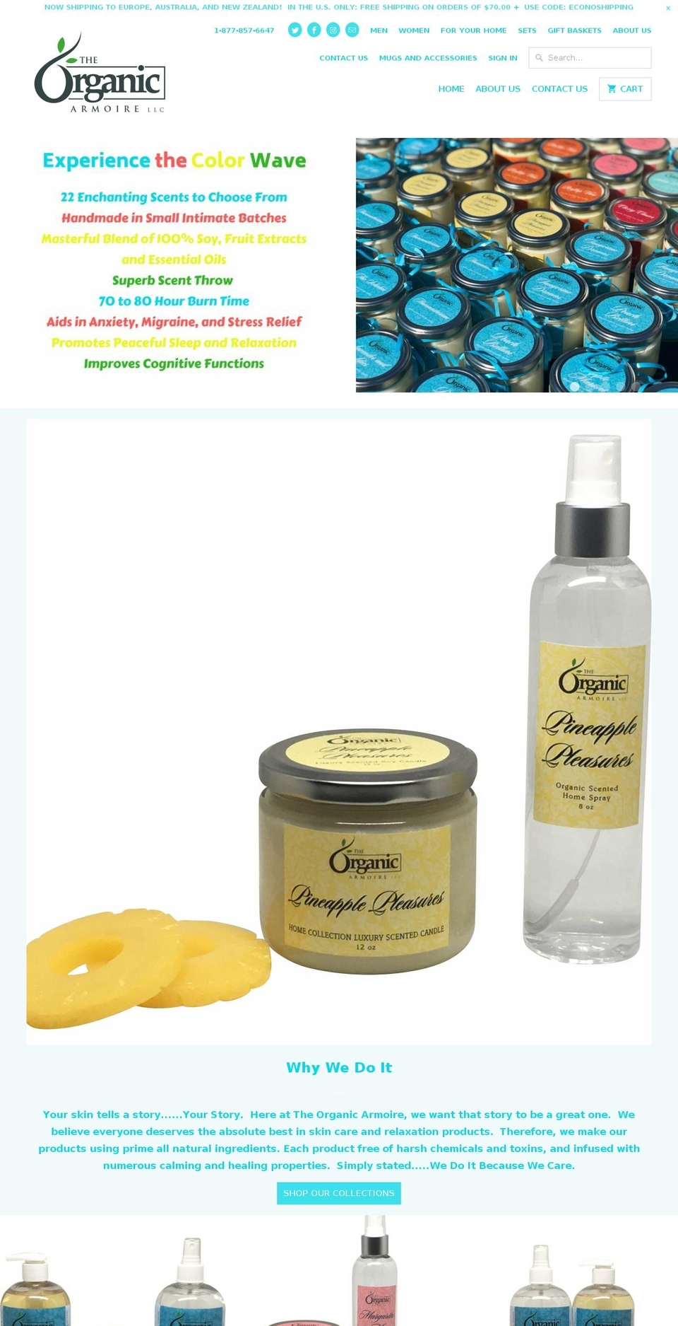 theorganicarmoirellc.com shopify website screenshot