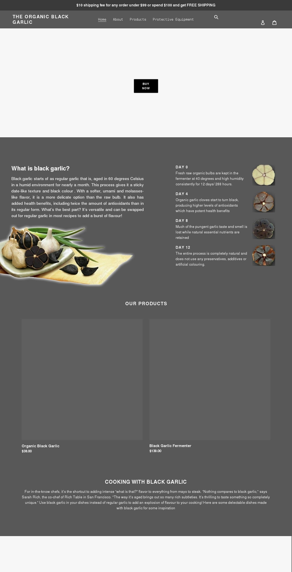 theorganicblackgarlic.com.au shopify website screenshot