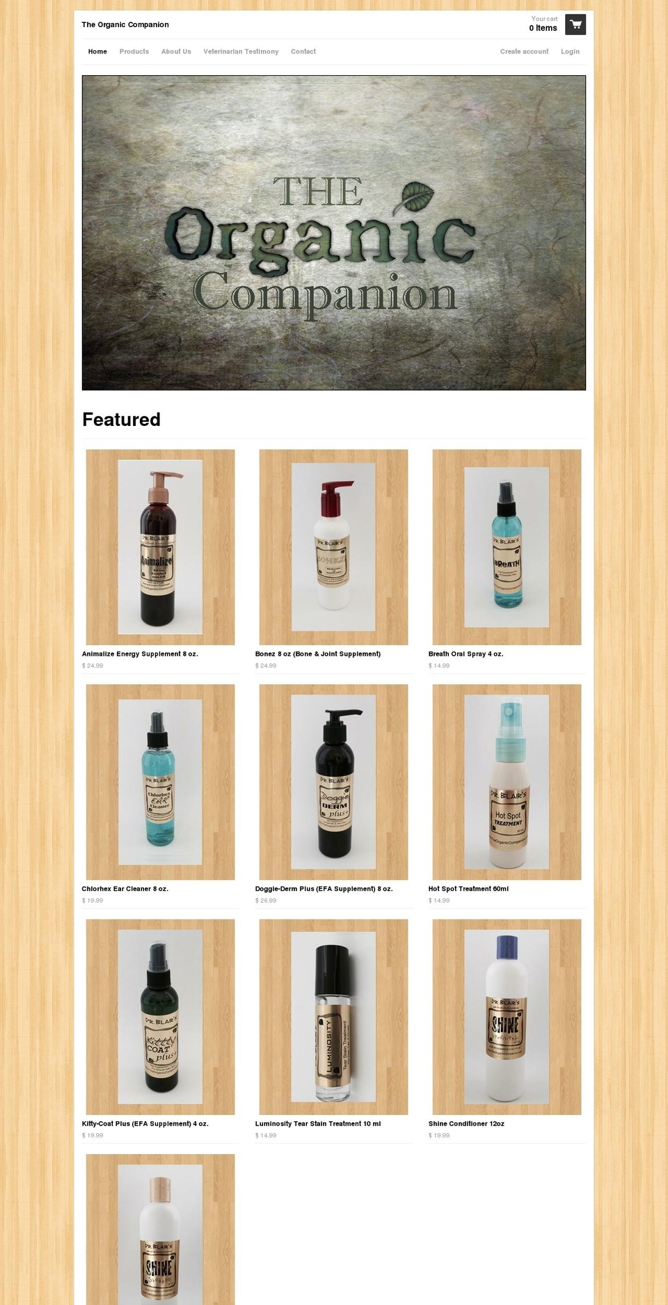 theorganiccompanion.com shopify website screenshot