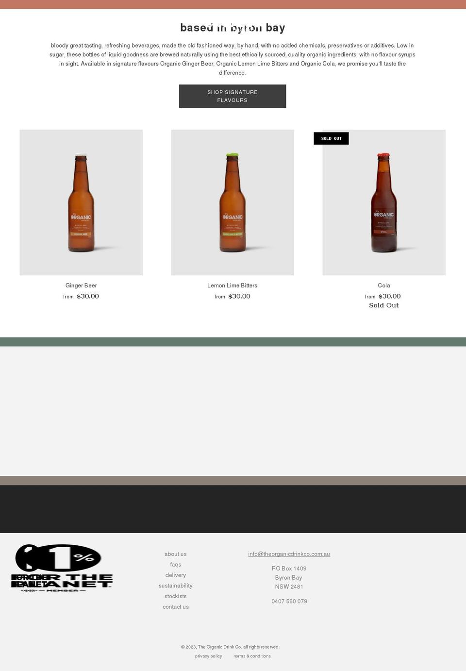 theorganicdrinkco.com.au shopify website screenshot