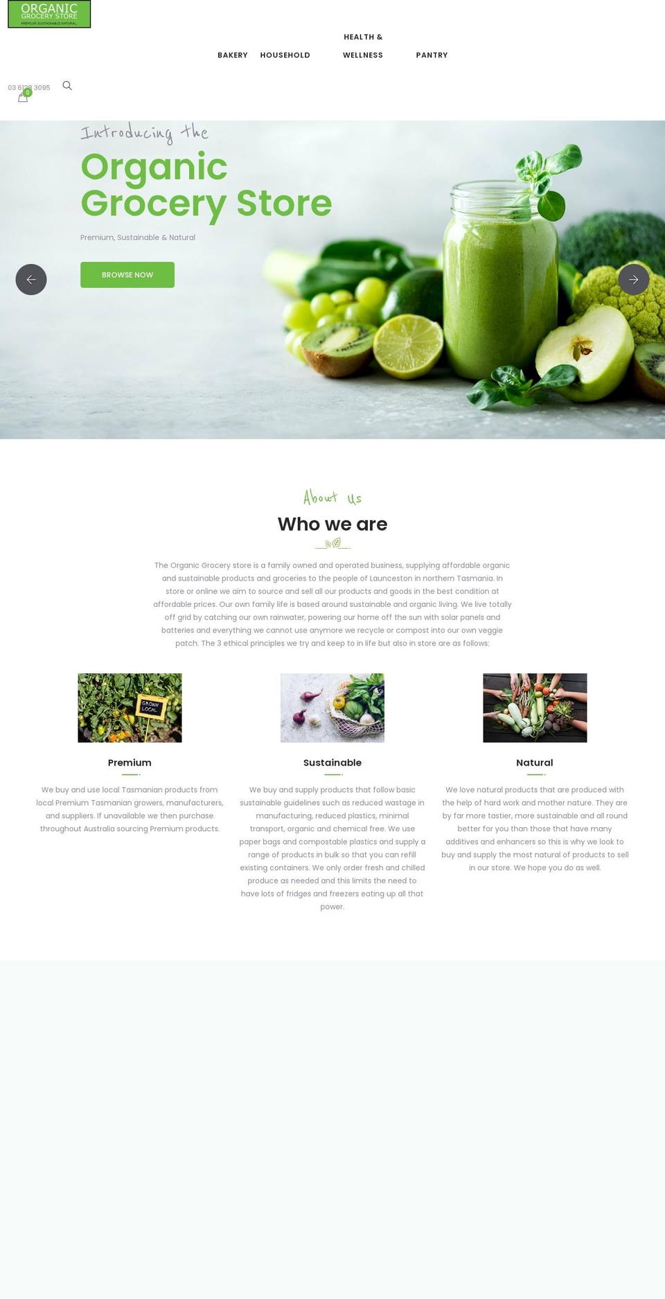 theorganicgrocerystore.com.au shopify website screenshot