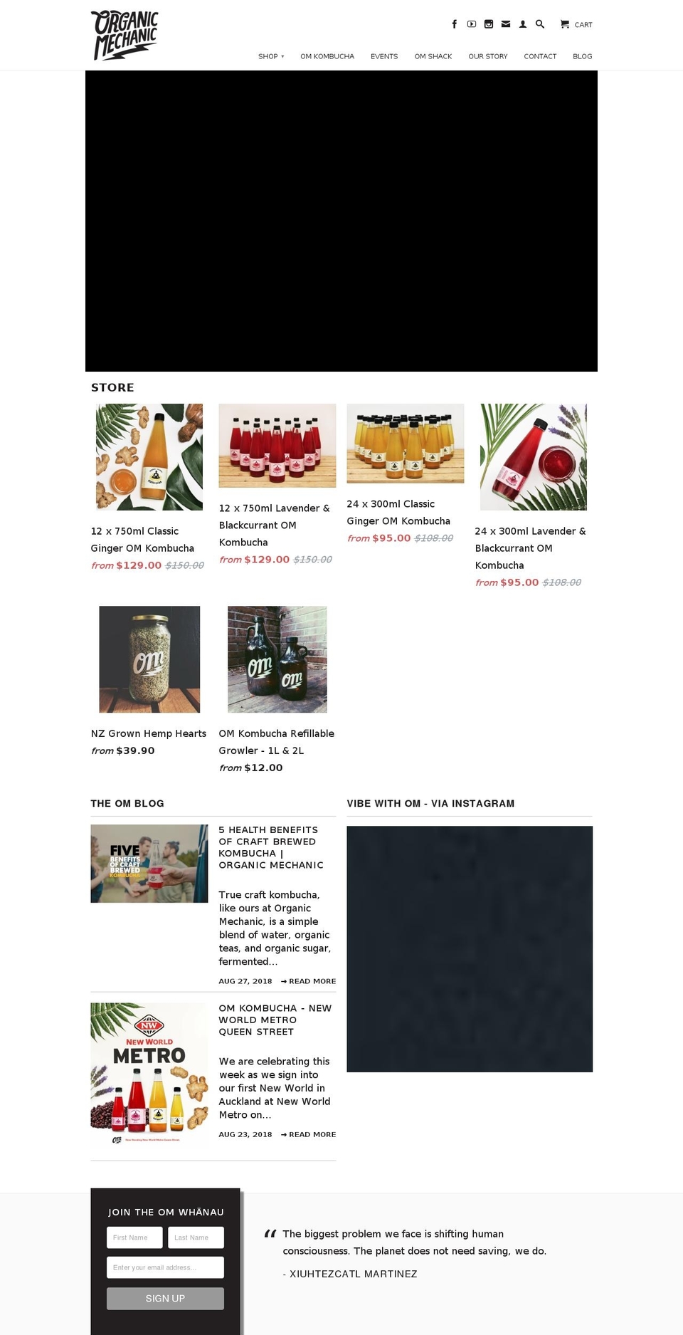 theorganicmc.co.nz shopify website screenshot