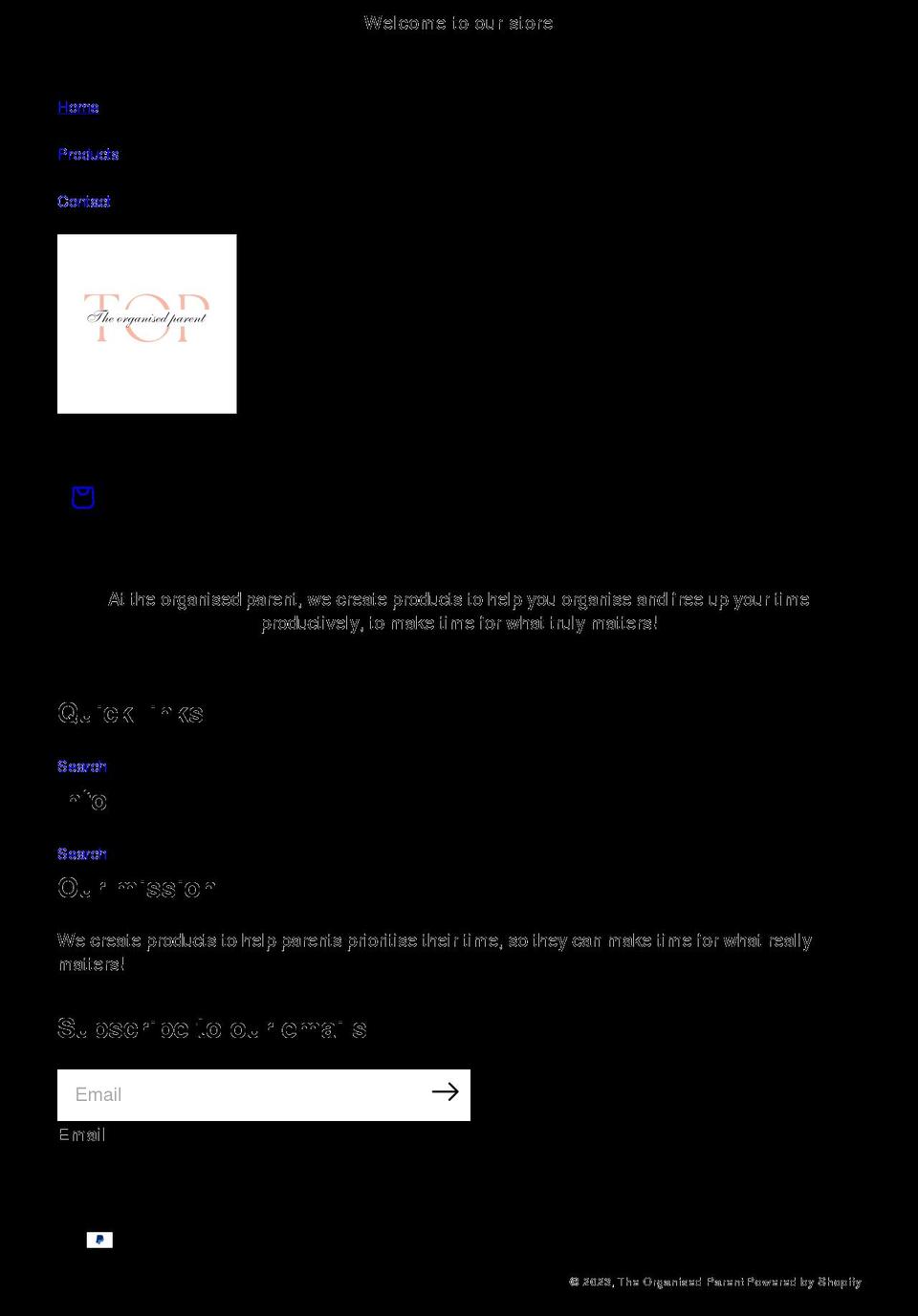 theorganisedparent.com shopify website screenshot