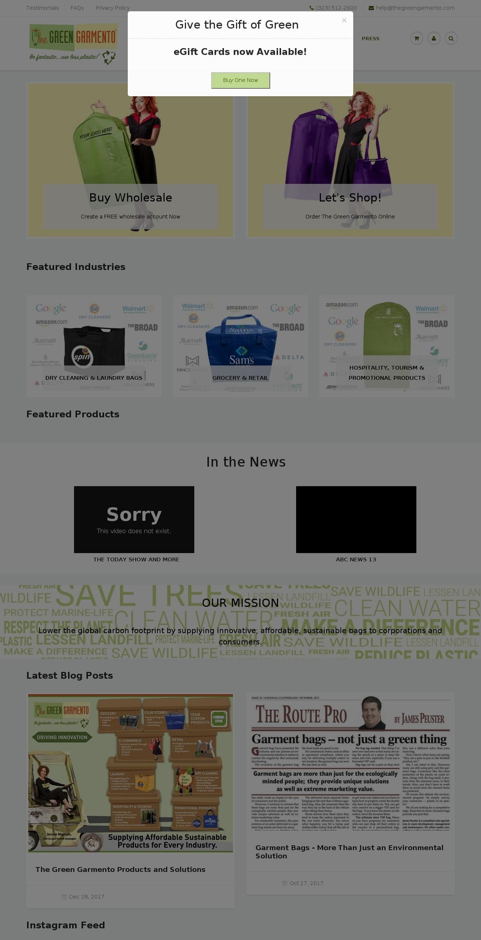 TGG Showtime Shopify theme site example theorgreenizer.com