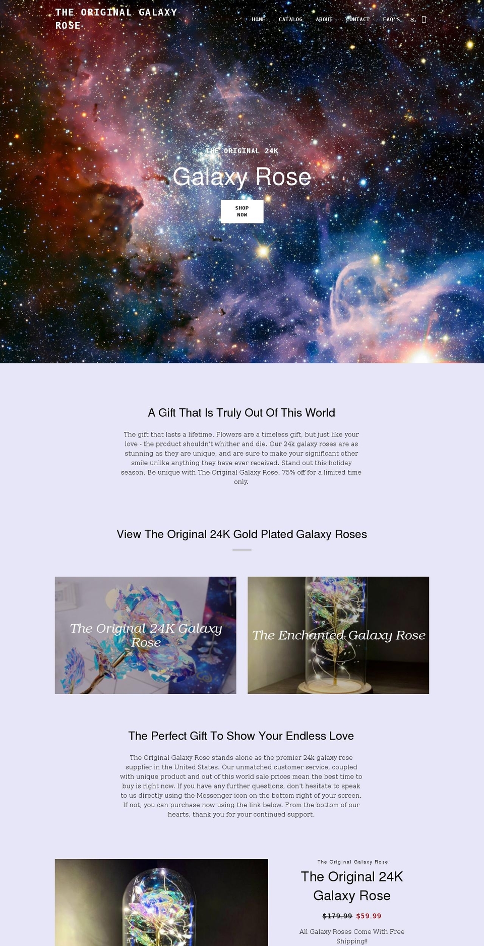 theoriginalgalaxyrose.com shopify website screenshot