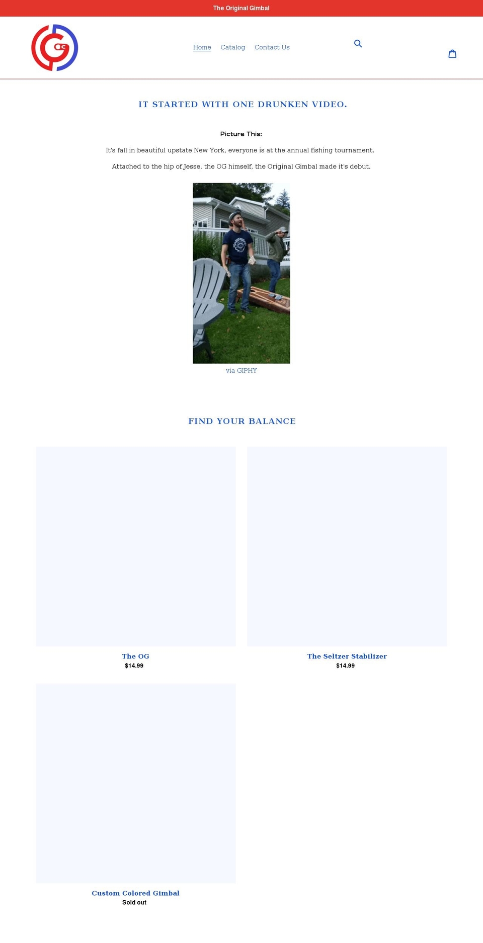 theoriginalgimbal.com shopify website screenshot