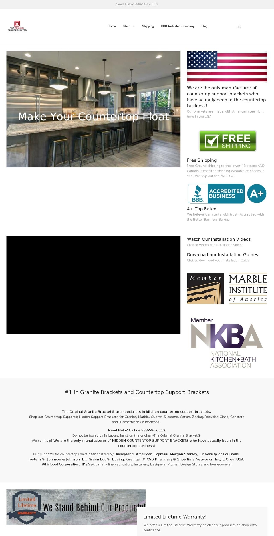theoriginalgranitebracket.net shopify website screenshot