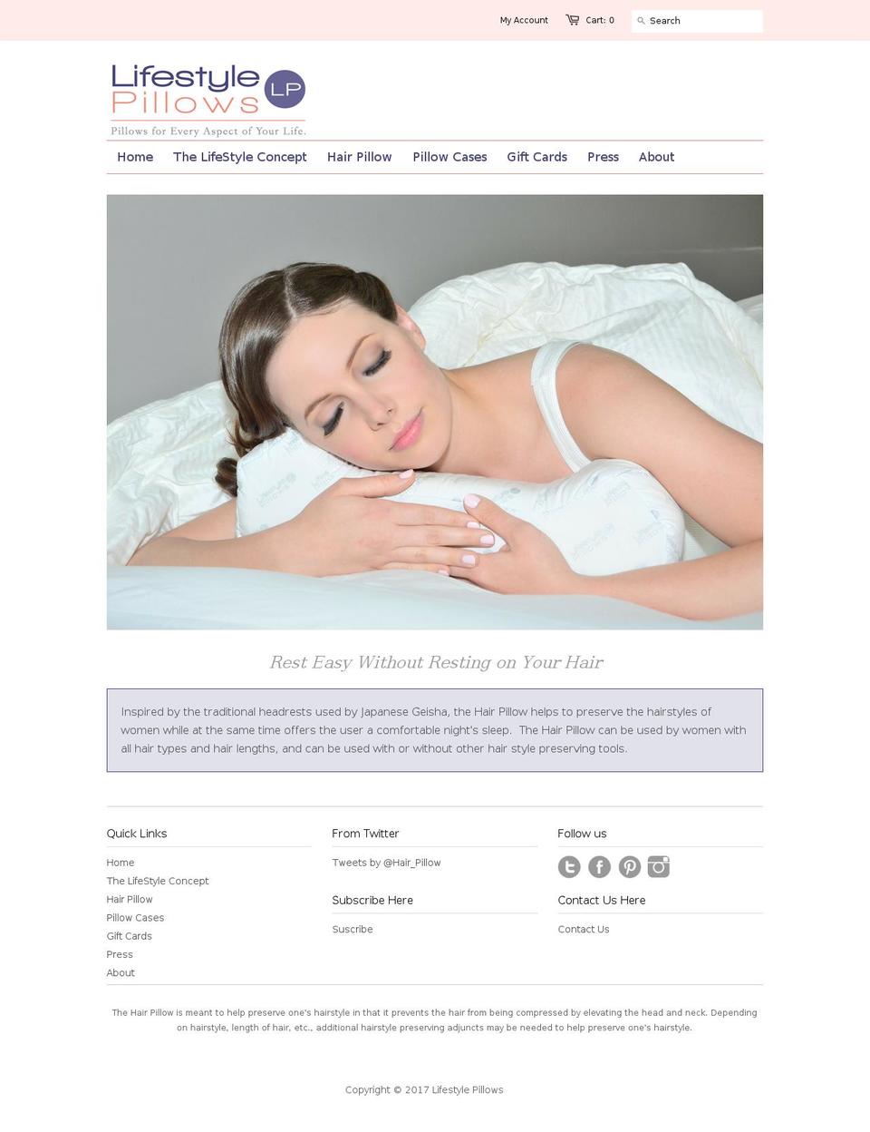theoriginalhairpilow.com shopify website screenshot