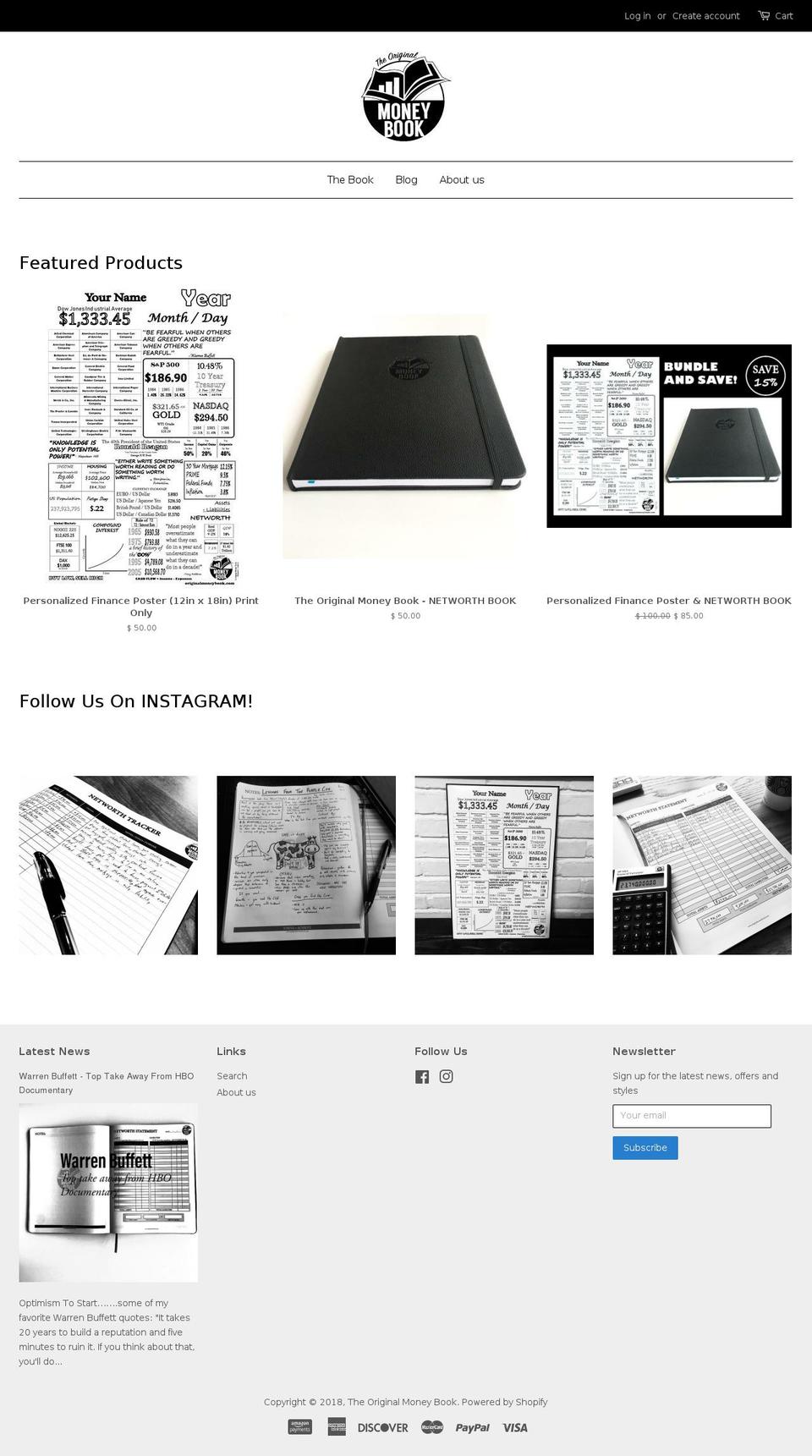 theoriginalmoneybook.com — Shopify storefront screenshot