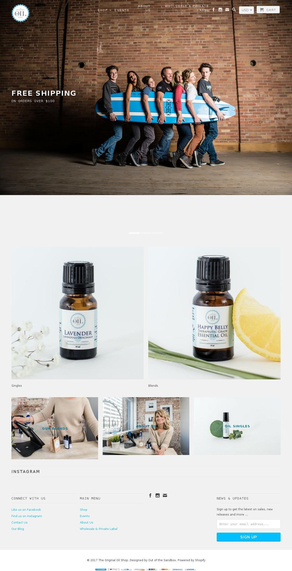 theoriginaloilshop.com shopify website screenshot